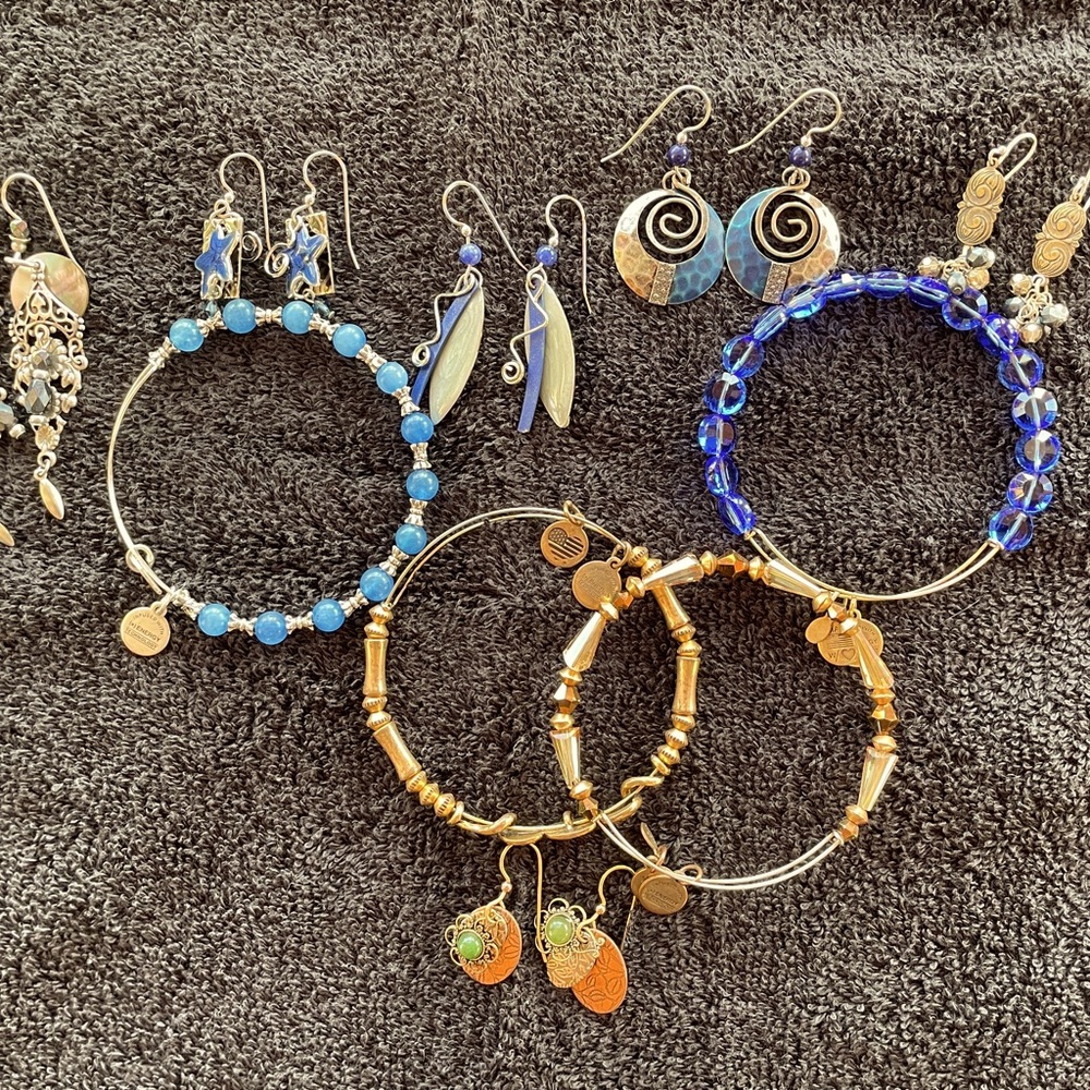 Alex and Ani Bracelets with earrings to match